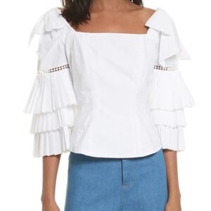 SEA New York Tiered Sleeve Cotton Top SZ 2